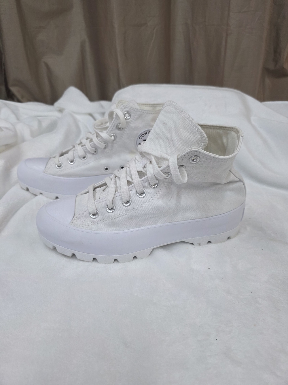 Converse Women's White Platform Lug Sole High-Top Sneakers